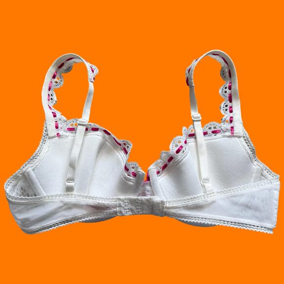 00's vintage white floral lace coquette fairy y2k bra 34C victoria's secret - Picture 4 of 7